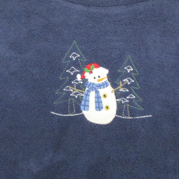 Croft & Borrow Sport Christmas Theme Fleece Full Zip Sweater Blue Size | 1X - Picture 11 of 12